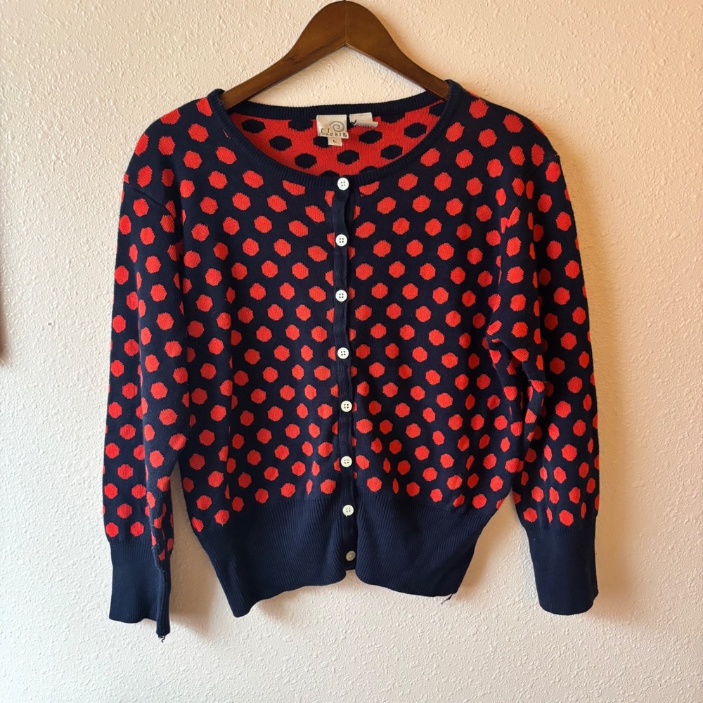 Y2K Twee Polka Dot Art Teacher Cardigan